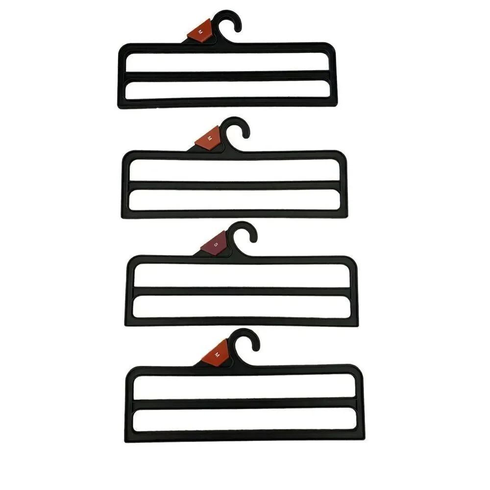 Bundle of 4 Plastic Pants Hangers Clothing Storage Organization